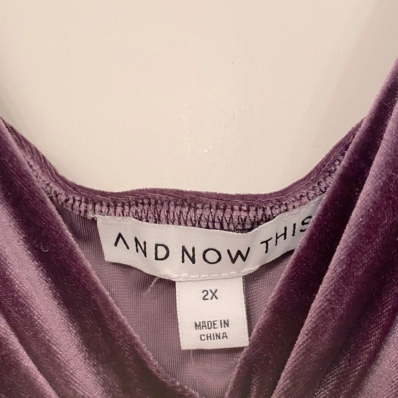 EUC [AND NOW THIS] Velvet Plum Purple Ruched Princess Top Women’s Plus Sz 2X - Picture 10 of 16